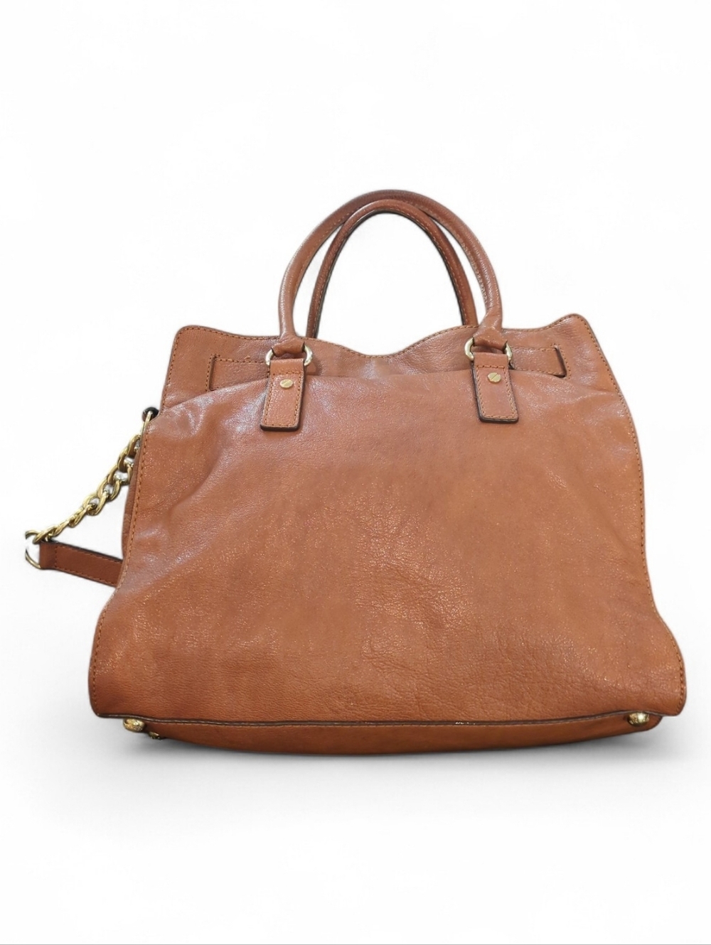 Michael Kors Large Cognac Brown Hamilton Large Satchel In EUC - Picture 5 of 7